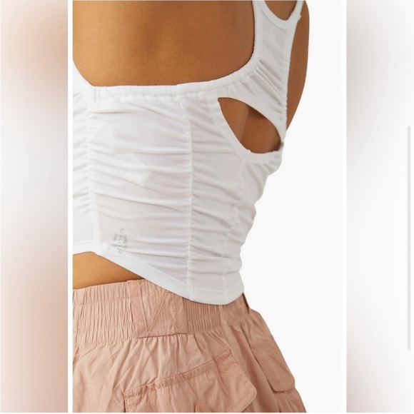 FP Movement Free People Women's Shirr Enough Tank Top - White Size Large - Picture 7 of 8